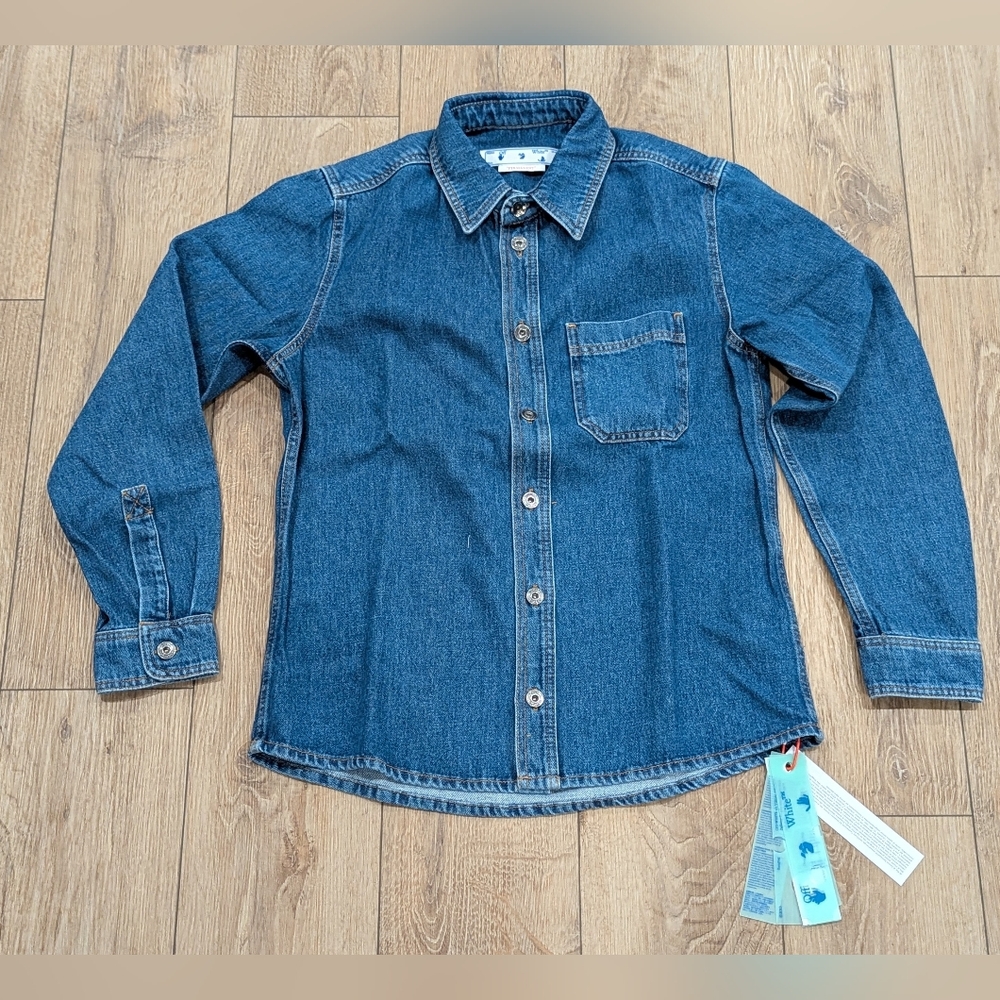 $725 Mens OFF-WHITE Industry Denim Button Up Shirt Blue Medium